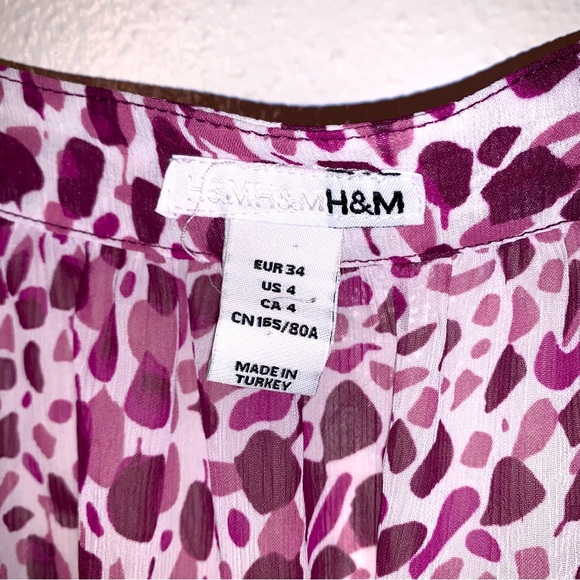 H & M Size 4 Button Down Polka Dot Print Blouse - Picture 2 of 8